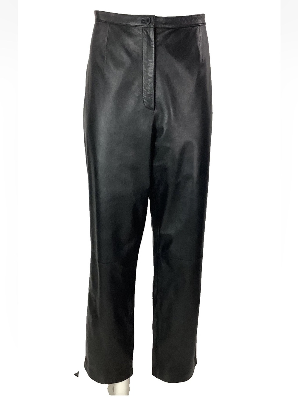 NWT Mix It Sz 16 100% Leather Straight Leg Trouser Pants Black Rock Grunge